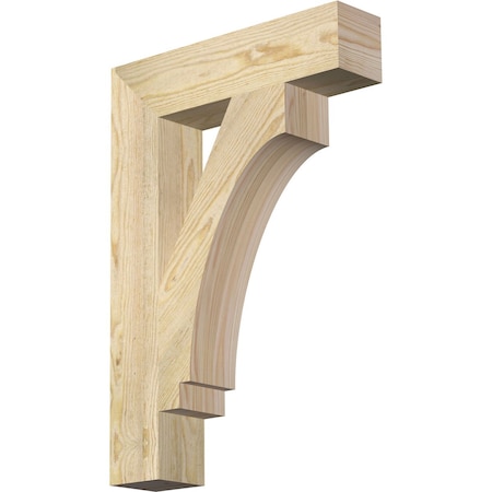 Ekena Millwork Imperial Block Rough Sawn Bracket, Douglas Fir, 4"W x 18"D x 26"H BKT04X18X26IMP05RDF